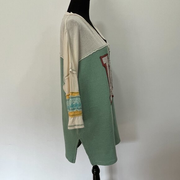 We The Free Gameplan Tee in Green Combo, Medium, NWT - Picture 5 of 5